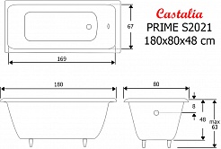 Castalia Чугунная ванна Prime S2021 180х80 с ручками – фотография-6